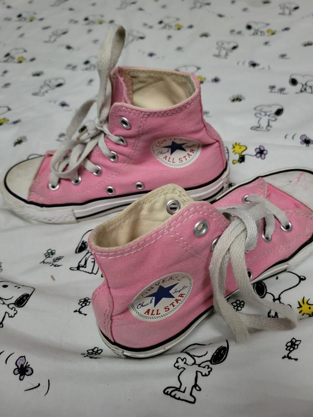 Converse Chuck Taylor All Star Kids High Top Pink/White Canvas Sneakers US 12.5